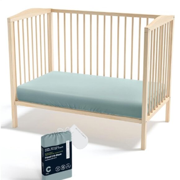 Eucalyptus Crib Sheet – Baby/Toddler – Cooling, Soft, 100% TENCEL – Olive Crate - Picture 5 of 6